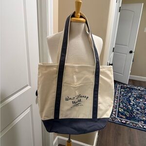 NWOT Disney Cream and Black Canvas Tote Bag